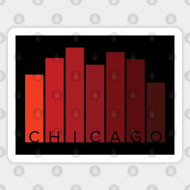 Chicago Skyline in Graphic Design Magnet by MalmoDesigns